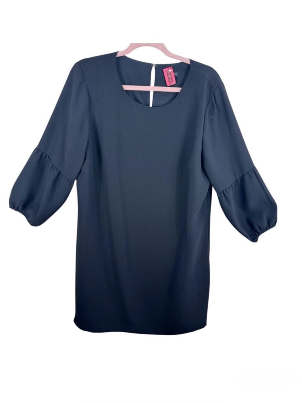Ann Taylor Black 3/4 Sleeve Lined Above Knee Shift Dress Size 14
